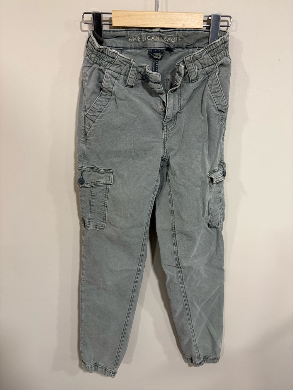 American Eagle Light Olive Stretch Cargo Pants
